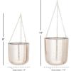 imageCosmoLiving by Cosmopolitan Metal Indoor Outdoor Wall Planter Indoor Outdoor Hanging Dome Hanging Planter with Chain Set of 2 Plant Hanger 9quot 11quotH GoldSilver