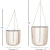 imageCosmoLiving by Cosmopolitan Metal Indoor Outdoor Wall Planter Indoor Outdoor Hanging Dome Hanging Planter with Chain Set of 2 Plant Hanger 9quot 11quotH GoldSilver