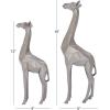 imageCosmoLiving by Cosmopolitan Polystone Giraffe Decorative Sculpture Home Decor Statues Set of 2 Accent Figurines 12quot 15quotH GoldSilver