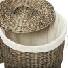 imageCosmoLiving by Cosmopolitan Seagrass Handmade Decorative and Functional Storage Basket Basket Organizer with Liner and Matching Tops Set of 2 Basket for Storage 24quot 25quotH Dark BrownDark Brown