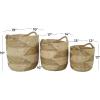 imageCosmoLiving by Cosmopolitan Seagrass Handmade Two Toned Storage Basket with Handles Set of 3 19quot 16quot 13quotH Brown19  16  13H