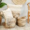 imageCosmoLiving by Cosmopolitan Seagrass Handmade Two Toned Storage Basket with Handles Set of 3 19quot 16quot 13quotH Brown19  16  13H