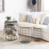 imageDeco 79 42537 Set of 3 Magnificent Metal Wood Baskets 18quot20quot23quotH Brown