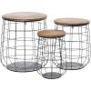 imageDeco 79 42537 Set of 3 Magnificent Metal Wood Baskets 18quot20quot23quotH Brown