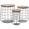 imageDeco 79 42537 Set of 3 Magnificent Metal Wood Baskets 18quot20quot23quotH Brown