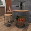 imageDeco 79 42537 Set of 3 Magnificent Metal Wood Baskets 18quot20quot23quotH Brown