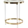 imageDeco 79 Acrylic Plastic Side End Accent Table End Table with Mirrored Top and Acrylic Legs Side Table 19quot x 19quot x 23quot GoldGold