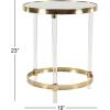 imageDeco 79 Acrylic Plastic Side End Accent Table End Table with Mirrored Top and Acrylic Legs Side Table 19quot x 19quot x 23quot GoldGold
