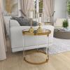 imageDeco 79 Acrylic Plastic Side End Accent Table End Table with Mirrored Top and Acrylic Legs Side Table 19quot x 19quot x 23quot GoldGold