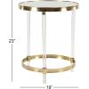 imageDeco 79 Acrylic Plastic Side End Accent Table End Table with Mirrored Top and Acrylic Legs Side Table 19quot x 19quot x 23quot GoldGold
