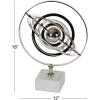 imageDeco 79 Aluminum Armillary Globe with Marble Base 14quot x 12quot x 18quot SilverSilver