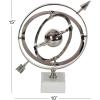 imageDeco 79 Aluminum Armillary Globe with Marble Base 14quot x 12quot x 18quot SilverSilverWhite