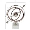 imageDeco 79 Aluminum Armillary Globe with Marble Base 14quot x 12quot x 18quot SilverSilverWhite