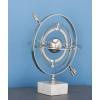 imageDeco 79 Aluminum Armillary Globe with Marble Base 14quot x 12quot x 18quot SilverSilverWhite