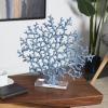 imageDeco 79 Aluminum Metal Coral Decorative Sculpture Home Decor Statue Accent Figurine 19quot x 3quot x 21quot SilverBlue