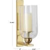 imageDeco 79 Aluminum Metal Wall Sconce Single Candle 6quot x 8quot x 16quot GoldGold