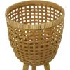 imageDeco 79 Bamboo Wood Handmade Indoor Planter Woven Basket Large Planter Pot with Wooden Tripod Legs Set of 3 Planters 26quot 23quot 20quotH BrownBrown