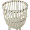 imageDeco 79 Bamboo Wood Handmade Indoor Planter Woven Basket Large Planter Pot with Wooden Tripod Legs Set of 3 Planters 26quot 23quot 20quotH BrownWhite
