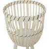 imageDeco 79 Bamboo Wood Handmade Indoor Planter Woven Basket Large Planter Pot with Wooden Tripod Legs Set of 3 Planters 26quot 23quot 20quotH BrownWhite