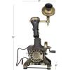 imageDeco 79 Brass Functioning Vintage Style Telephone with Line Cord 10quot x 6quot x 12quot Black8 x 8 x 15