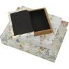 imageDeco 79 Canvas Decorative Box Faux Storage Book Book Shaped Boxes with Varying Coral and Shell Patterns Set of 3 Decorative Keepsake Boxes 12quot 9quot 6quotH Light BlueWhite