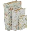 imageDeco 79 Canvas Decorative Box Faux Storage Book Book Shaped Boxes with Varying Coral and Shell Patterns Set of 3 Decorative Keepsake Boxes 12quot 9quot 6quotH Light BlueWhite