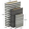 imageDeco 79 Canvas Decorative Box Faux Storage Book Book Shaped Boxes with Varying Coral and Shell Patterns Set of 3 Decorative Keepsake Boxes 12quot 9quot 6quotH Light BlueWhite