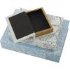 imageDeco 79 Canvas Decorative Box Faux Storage Book Book Shaped Boxes with Varying Coral and Shell Patterns Set of 3 Decorative Keepsake Boxes 12quot 9quot 6quotH Light BlueLight Blue