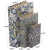 imageDeco 79 Canvas Decorative Box Faux Storage Book Book Shaped Boxes with Varying Coral and Shell Patterns Set of 3 Decorative Keepsake Boxes 12quot 9quot 6quotH Light BlueBlue