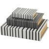 imageDeco 79 Canvas Decorative Box Faux Storage Book Book Shaped Boxes with Varying Coral and Shell Patterns Set of 3 Decorative Keepsake Boxes 12quot 9quot 6quotH Light BlueWhite