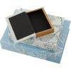 imageDeco 79 Canvas Decorative Box Faux Storage Book Book Shaped Boxes with Varying Coral and Shell Patterns Set of 3 Decorative Keepsake Boxes 12quot 9quot 6quotH Light BlueLight Blue