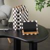 imageDeco 79 Canvas Decorative Box Faux Storage Book Book Shaped Boxes with Varying Coral and Shell Patterns Set of 3 Decorative Keepsake Boxes 12quot 9quot 6quotH Light BlueBlack