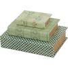 imageDeco 79 Canvas Decorative Box Faux Storage Book Book Shaped Boxes with Varying Coral and Shell Patterns Set of 3 Decorative Keepsake Boxes 12quot 9quot 6quotH Light BlueGreen