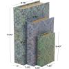 imageDeco 79 Canvas Decorative Box Faux Storage Book Book Shaped Boxes with Varying Coral and Shell Patterns Set of 3 Decorative Keepsake Boxes 12quot 9quot 6quotH Light BlueBlue