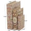 imageDeco 79 Canvas Decorative Box Faux Storage Book Book Shaped Boxes with Varying Coral and Shell Patterns Set of 3 Decorative Keepsake Boxes 12quot 9quot 6quotH Light BlueOrange