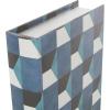 imageDeco 79 Canvas Decorative Box Faux Storage Book Book Shaped Boxes with Varying Coral and Shell Patterns Set of 3 Decorative Keepsake Boxes 12quot 9quot 6quotH Light BlueBlue