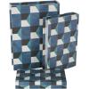 imageDeco 79 Canvas Decorative Box Faux Storage Book Book Shaped Boxes with Varying Coral and Shell Patterns Set of 3 Decorative Keepsake Boxes 12quot 9quot 6quotH Light BlueBlue