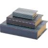 imageDeco 79 Canvas Decorative Box Faux Storage Book Book Shaped Boxes with Varying Coral and Shell Patterns Set of 3 Decorative Keepsake Boxes 12quot 9quot 6quotH Light BlueBlue