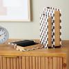 imageDeco 79 Canvas Decorative Box Faux Storage Book Book Shaped Boxes with Varying Coral and Shell Patterns Set of 3 Decorative Keepsake Boxes 12quot 9quot 6quotH Light BlueWhite