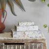 imageDeco 79 Canvas Decorative Box Faux Storage Book Book Shaped Boxes with Varying Coral and Shell Patterns Set of 3 Decorative Keepsake Boxes 12quot 9quot 6quotH Light BlueWhite