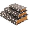 imageDeco 79 Canvas Decorative Box Faux Storage Book Book Shaped Boxes with Varying Coral and Shell Patterns Set of 3 Decorative Keepsake Boxes 12quot 9quot 6quotH Light BlueBlack