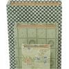 imageDeco 79 Canvas Decorative Box Faux Storage Book Book Shaped Boxes with Varying Coral and Shell Patterns Set of 3 Decorative Keepsake Boxes 12quot 9quot 6quotH Light BlueGreen