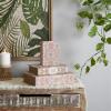 imageDeco 79 Canvas Decorative Box Faux Storage Book Book Shaped Boxes with Varying Coral and Shell Patterns Set of 3 Decorative Keepsake Boxes 12quot 9quot 6quotH Light BlueOrange