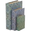 imageDeco 79 Canvas Decorative Box Faux Storage Book Book Shaped Boxes with Varying Coral and Shell Patterns Set of 3 Decorative Keepsake Boxes 12quot 9quot 6quotH Light BlueBlue