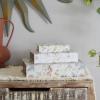 imageDeco 79 Canvas Decorative Box Faux Storage Book Book Shaped Boxes with Varying Coral and Shell Patterns Set of 3 Decorative Keepsake Boxes 12quot 9quot 6quotH Light BlueWhite