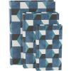 imageDeco 79 Canvas Decorative Box Faux Storage Book Book Shaped Boxes with Varying Coral and Shell Patterns Set of 3 Decorative Keepsake Boxes 12quot 9quot 6quotH Light BlueBlue