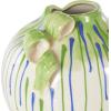 imageDeco 79 Ceramic Abstract Decorative Vase Centerpiece Vases with Green and Blue Drip Design and Handle Flower Vases for Home Decoration 9quot x 8quot x 11quot White8 x 8 x 8