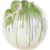 imageDeco 79 Ceramic Abstract Decorative Vase Centerpiece Vases with Green and Blue Drip Design and Handle Flower Vases for Home Decoration 9quot x 8quot x 11quot White11 x 10 x 11