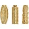 imageDeco 79 Ceramic Decorative Vase Dimensional Ribbed Centerpiece Vases with Varying Shapes Set of 3 Flower Vases for Home Decoration 4quot W 11quot H GoldGold