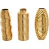 imageDeco 79 Ceramic Decorative Vase Dimensional Ribbed Centerpiece Vases with Varying Shapes Set of 3 Flower Vases for Home Decoration 4quot W 11quot H GoldGold